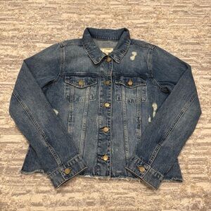 Kut From The Kloth Distressed Denim Jean Jacket Women’s XL